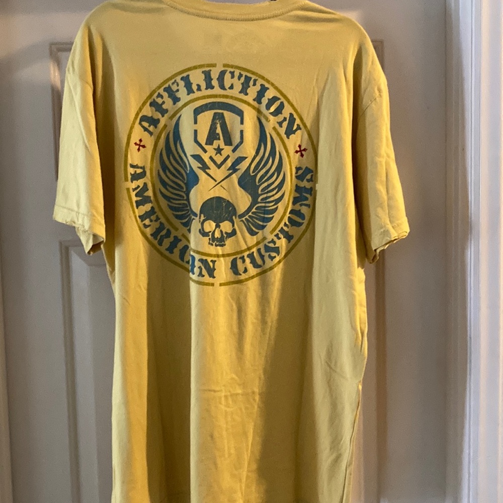 Affliction Yellow Graphic Men's Shirt NEW!